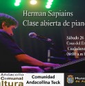 El pianista andacollino Herman Sapiains se presentará este sábado en la Casa del Encuentro Ciudadano